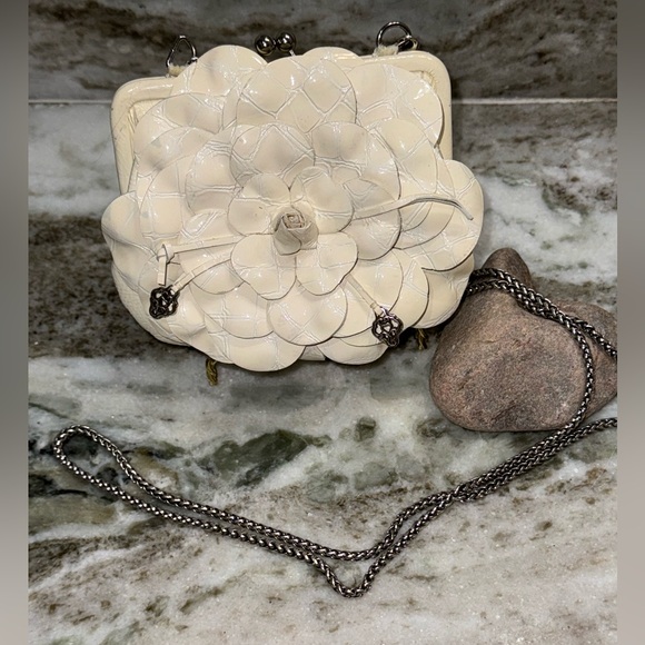 Brighton Creme Rosalie 3D Flower MINI Clutch Shoulder Bag - Picture 1 of 13